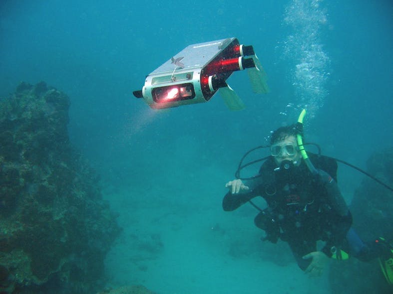 The AQUA2 underwater robot is an extremely lightweight and portable six-legged AUV designed by McGill University, York University, and Adept MobileRobots for applications involving dive assistance, environmental monitoring, and locomotion research.