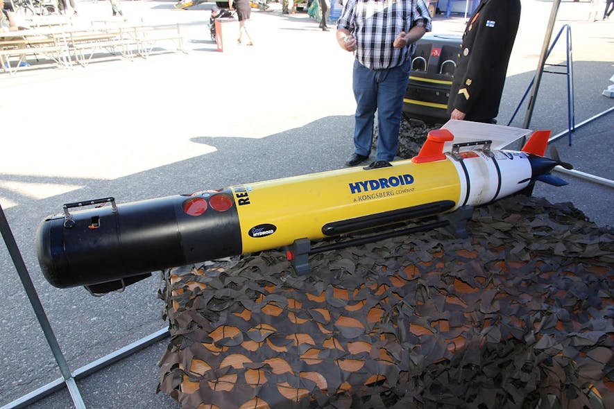 The REMUS series of mine counter-measure UUVs are designed by the Oceanographic Systems Lab at Woods Hole Oceanographic Institution and the Office of Naval Research.