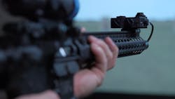 Meggitt Training System’s small BlueRail device converts existing weapons for use with simulators, such as Meggitt’s advanced FATS 100P system, and provides realistic recoil for accurate training. Meggitt Training System’s small BlueRail device converts existing weapons for use with simulators, such as Meggitt’s advanced FATS 100P system, and provides realistic recoil for accurate training.