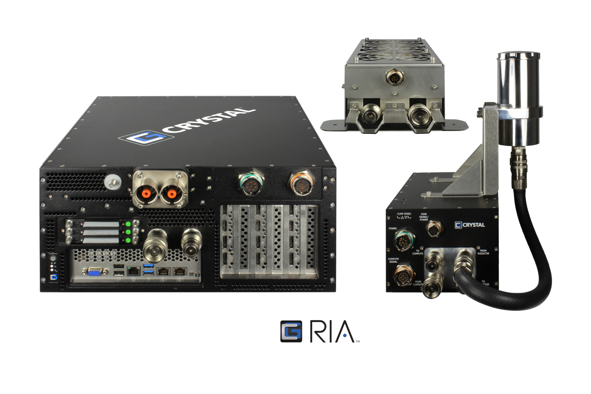 The Rugged Intelligence Appliance (RIA) rackmount server from Crystal Group is a liquid-cooled rugged server for autonomous vehicles, automated driving systems, and unmanned aerial vehicle projects.