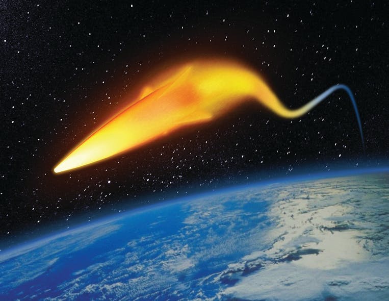 This Lockheed Martin artist&rsquo;s rendering depicts the future U.S. Army long-range strike missile, a hypersonic weapon expected to fly through the air at speeds exceeding Mach 5.