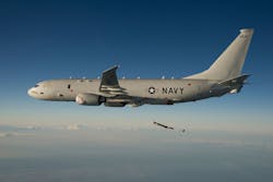 The U.S. Navy Boeing P-8A maritime patrol jet already has high-altitude torpedoes, and is a candidate for the Long-Range Anti-Ship Missile (LRASM). The U.S. Navy Boeing P-8A maritime patrol jet already has high-altitude torpedoes, and is a candidate for the Long-Range Anti-Ship Missile (LRASM).