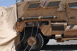 The OBVP power-generation system creates power at the vehicle transmission, and can provide 55 to 120 kilowatts of power — far more than a typical vehicle alternator. The OBVP power-generation system creates power at the vehicle transmission, and can provide 55 to 120 kilowatts of power — far more than a typical vehicle alternator.