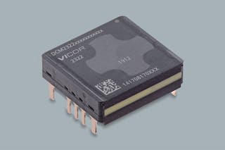 The Vicor DCM2322 ChiP family of isolated, regulated DC-DC converters for military and transportation applications like unmanned vehicles, communications, and rail.