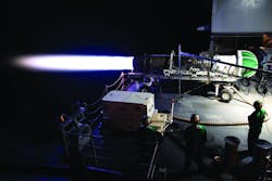 Sailors aboard the aircraft carrier USS Gerald R. Ford perform jet engine test instrumentation on an F/A-18 jet engine to verify the engine’s ability to deliver sufficient fuel flow for the jet afterburner. Sailors aboard the aircraft carrier USS Gerald R. Ford perform jet engine test instrumentation on an F/A-18 jet engine to verify the engine’s ability to deliver sufficient fuel flow for the jet afterburner.