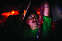 An aviation electronics technician aboard the aircraft carrier USS Dwight D. Eisenhower tests the electronic countermeasures of an F/A-18F Super Hornet. An aviation electronics technician aboard the aircraft carrier USS Dwight D. Eisenhower tests the electronic countermeasures of an F/A-18F Super Hornet.