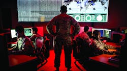 Personnel with the 175th Cyberspace Operations Group conduct cyber operations at Warfield Air National Guard Base in Middle River, Md. Personnel with the 175th Cyberspace Operations Group conduct cyber operations at Warfield Air National Guard Base in Middle River, Md.