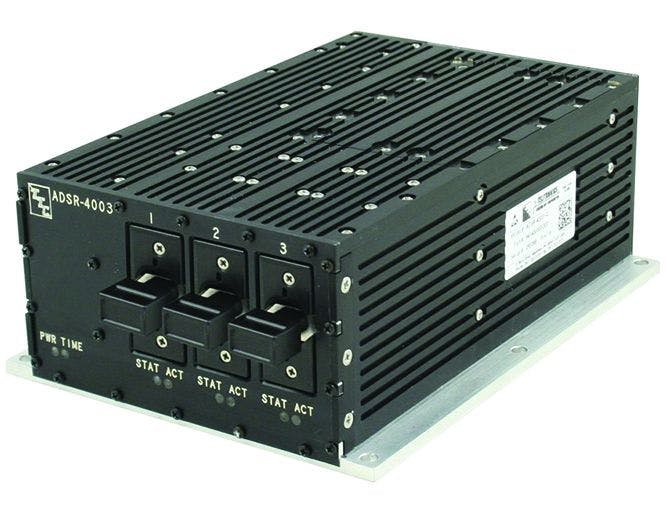 The ADSR-4003 data storage system from Curtiss-Wright Defense Solutions supports DARv3 and IRIG-104 Chapter 10, two widely used flight test recording formats.
