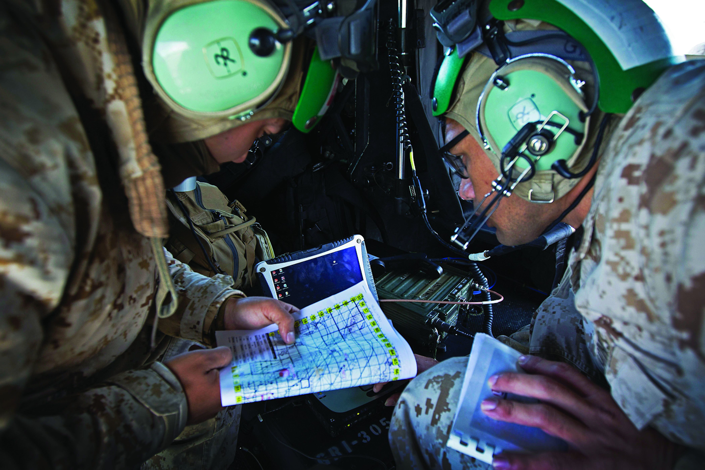 Marines participate in a command and control exercise at the Marine Corps Air Ground Combat Center at Twentynine Palms, Calif. Command and control is one area of military operations that’s being looked at for enhancement with artificial intelligence.