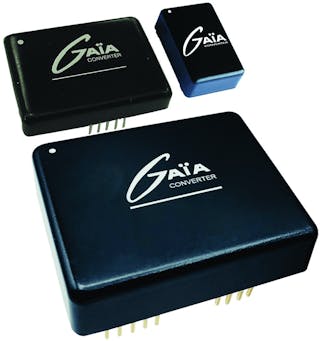 The MGDD ultra-wide input DC-DC converters from Gaia Converter operate from 6 to 80 Watts and offer dual-isolated outputs ranging from 3.3 to 48 volts DC. They come in two grades for military and high-end industrial applications.
