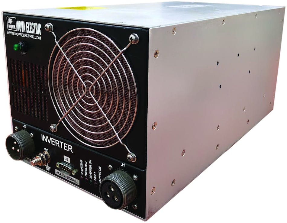 The NGL4.5K60-270 lightweight DC-AC Inverters from Nova Electric are high-reliability power sources designed for demanding applications in extreme shock, vibration, humidity, temperature, and EMI environments in compliance to RTCA/DO-160 Environmental and MIL-STD-461F EMI standards.