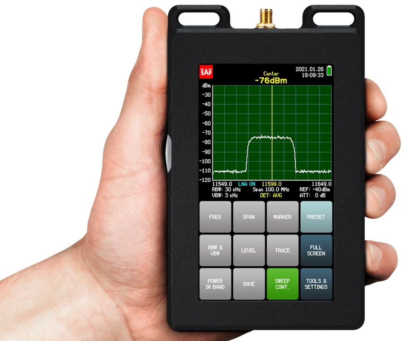 Rugged handheld spectrum analyzer for field test and measurement ...