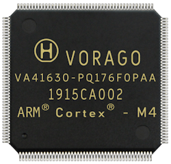 The VORAGO Technologies VA41630 is a radiation-hardened Arm Cortex-M4 microprocessor with floating point unit microcontroller with integrated 256 kilobytes of non-volatile memory NVM with HARDSIL protection from radiation and heat. The VORAGO Technologies VA41630 is a radiation-hardened Arm Cortex-M4 microprocessor with floating point unit microcontroller with integrated 256 kilobytes of non-volatile memory NVM with HARDSIL protection from radiation and heat.