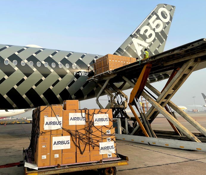Airbus Delivered A Consignment From Toulouse To New Delhi