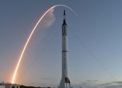 An Atlas V CST-100 Starliner rocket launches over a Redstone rocket at Cape Canaveral Air Force Station, Fla. in December 2019 &mdash; the same day the U.S. Space Force was founded. U.S. Air Force photo