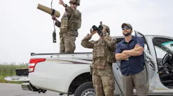 Army soldiers discuss where they saw a drone during an unmanned aerial system training exercise in the Kurdistan Region of Iraq.