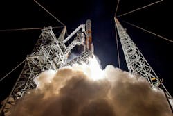 A Falcon 9 rocket launches in January 2020, carrying an installment of Starlink satellites, was the first official launch of the U.S. Space Force.
