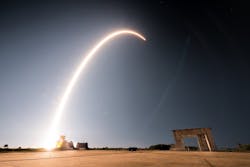 The Air Force launches the ninth Boeing-built Wideband Global SATCOM satellite at Cape Canaveral Air Force Station, Fla. Such satellites play an integral part in the strategic and tactical coordination of military operations.