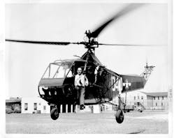 One of the first viable helicopter designs was the Sikorksy XR-4, which first flew in 1942.