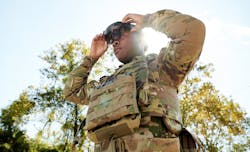 A U.S. Army soldier tests a Microsoft-designed prototype goggle, the Integrated Visual Augmentation System (IVAS).