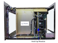 Embedded computing VPX chassis products from Atrenne can accommodate power hold-up modules, which rely on capacitors for short-term energy storage and discharge. Embedded computing VPX chassis products from Atrenne can accommodate power hold-up modules, which rely on capacitors for short-term energy storage and discharge.