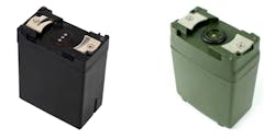 Curtiss-Wright PacStar 400-series module products work with AN/PRC-148 MBITR (shown on left) and AN/PRC-152 MBITR (shown on right) batteries.