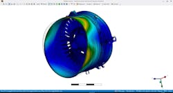 Static structural analysis of an Intermediate Compressor Frame in Ansys Mechanical