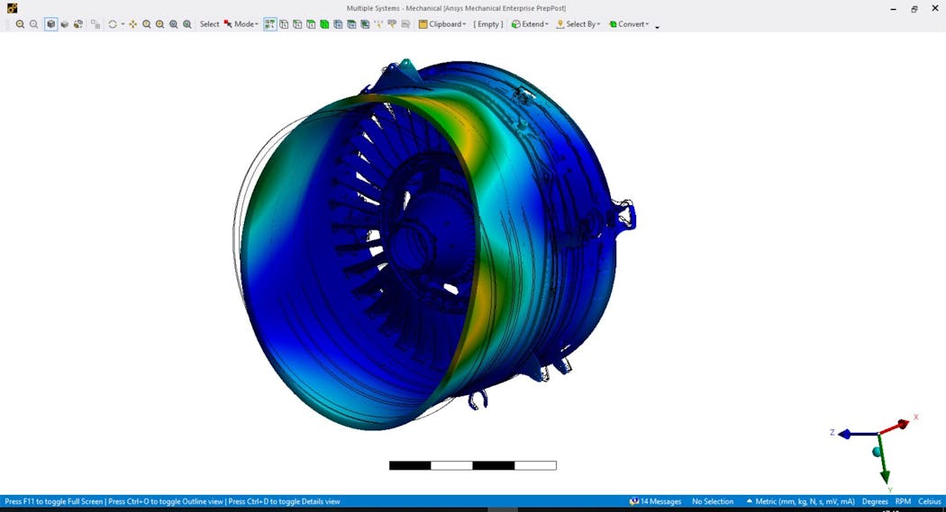 Static structural analysis of an Intermediate Compressor Frame in Ansys Mechanical