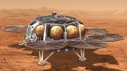 This illustration shows a concept for a proposed NASA Sample Retrieval Lander that would carry a small rocket (about 10 feet, or 3 meters, tall) called the Mars Ascent Vehicle to the Martian surface. Credit: NASA/JPL-Caltech This illustration shows a concept for a proposed NASA Sample Retrieval Lander that would carry a small rocket (about 10 feet, or 3 meters, tall) called the Mars Ascent Vehicle to the Martian surface. Credit: NASA/JPL-Caltech