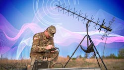 A signal support system specialist prepares the radio system used to allow soldiers and airmen to keep in constant communications with one another during a mission. DOD illustration