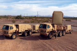 The Lockheed Martin AN/TPQ-53 counter-fire radar detects, classifies, tracks, and pinpoints enemy drones and incoming artillery shells. The Lockheed Martin AN/TPQ-53 counter-fire radar detects, classifies, tracks, and pinpoints enemy drones and incoming artillery shells.