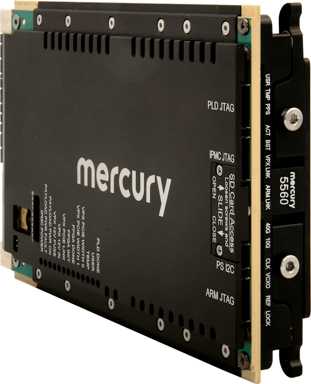 The Mercury Systems model 5560 offers 16 gigabytes of Versal high-bandwidth memory, which delivers memory bandwidth as quickly as 820 gigabytes per second. This is eight times the bandwidth of DDR5 memory at 63 percent lower power consumption.