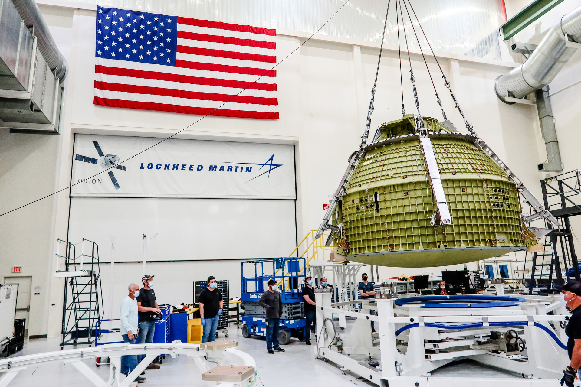 The Orion crew module pressure vessel for the Artemis III mission&mdash;the first vehicle under the Lockheed Martin OPOC contract&mdash;is undergoing assembly at NASA&rsquo;s Kennedy Space Center.