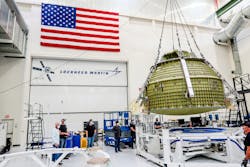 The Orion crew module pressure vessel for the Artemis III mission&mdash;the first vehicle under the Lockheed Martin OPOC contract&mdash;is undergoing assembly at NASA&rsquo;s Kennedy Space Center.