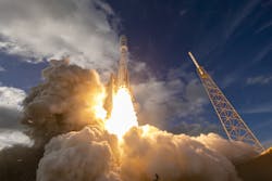 A ULA Atlas V rocket carrying the SES-20 and SES-21 mission for SES lifts off from Space Launch Complex-41 at 5:36 p.m. EDT on October 4. A ULA Atlas V rocket carrying the SES-20 and SES-21 mission for SES lifts off from Space Launch Complex-41 at 5:36 p.m. EDT on October 4.