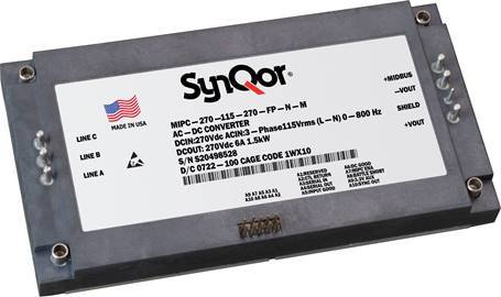 SynQor® Releases a Military Grade 3-Phase AC or 270 Vdc Input Power ...