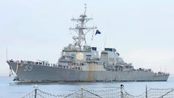 The guided missile destroyer USS Stout shows the effects of hard use after spending a record 215 consecutive days at sea in 2020. The guided missile destroyer USS Stout shows the effects of hard use after spending a record 215 consecutive days at sea in 2020.