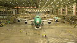 The last Boeing 747 left the company’s widebody factory in advance of its delivery to Atlas Air in early 2023. The last Boeing 747 left the company’s widebody factory in advance of its delivery to Atlas Air in early 2023.