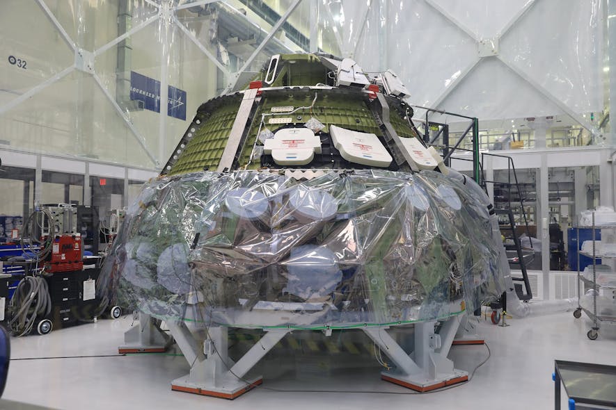 The Orion crew module comes from Lockheed Martin, and integrates the European Service Module into a completed Orion spacecraft -- a prototype of a spacecraft that will carry humans into space.
