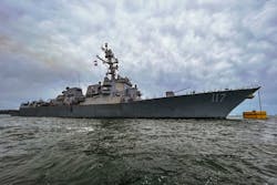 Flight IIA Arleigh Burke-class destroyer Paul Ignatius (DDG 117) moors in port at Plymouth, England. Navy photo Flight IIA Arleigh Burke-class destroyer Paul Ignatius (DDG 117) moors in port at Plymouth, England. Navy photo