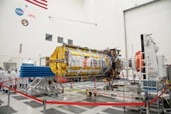 Officials from NASA, the Indian Space Research Organisation (ISRO), and the Indian Embassy visit a clean room at NASA's Jet Propulsion Laboratory on Feb. 3, 2023, to view the scientific instrument payload for the NASA-ISRO Synthetic Aperture Radar (NISAR) mission. NASA image. Officials from NASA, the Indian Space Research Organisation (ISRO), and the Indian Embassy visit a clean room at NASA's Jet Propulsion Laboratory on Feb. 3, 2023, to view the scientific instrument payload for the NASA-ISRO Synthetic Aperture Radar (NISAR) mission. NASA image.