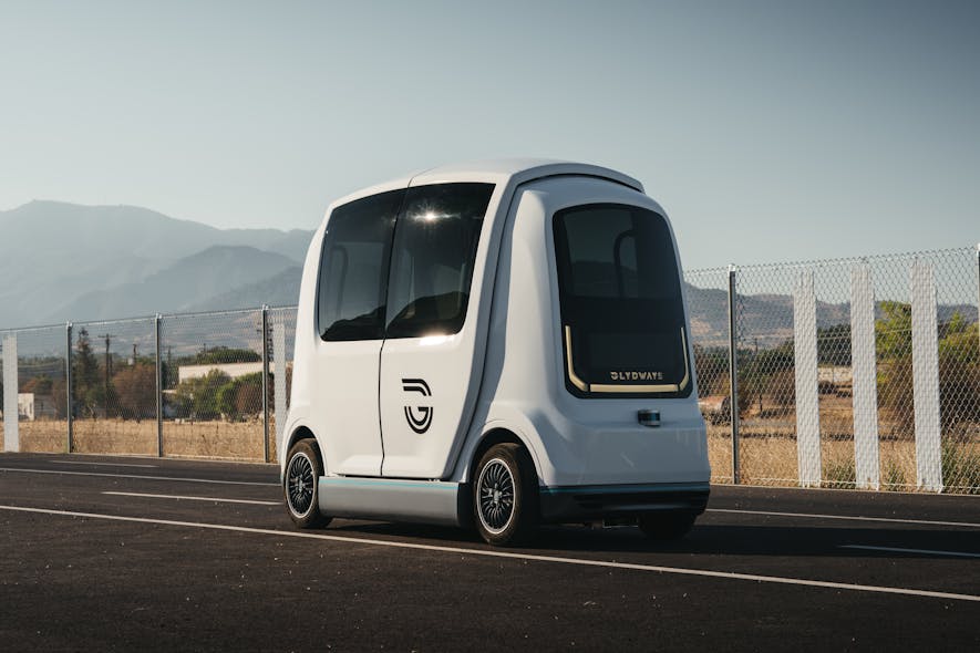 Glydways&apos; four-passenger autonomous vehicle. Photo courtesy Glydways.