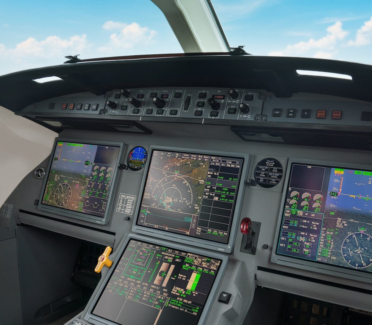 Garmin's GI 275 electronic flight instrument in the Dassault Falcon 7X business jet. Garmin image.
