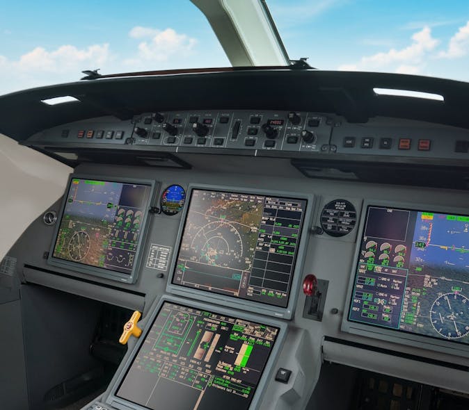 Garmin&apos;s GI 275 electronic flight instrument in the Dassault Falcon 7X business jet. Garmin image.
