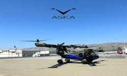 ASKA A5 prototype with wings opened during airport field testing. ASKA image. ASKA A5 prototype with wings opened during airport field testing. ASKA image.