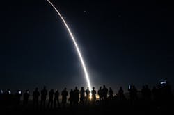 A U.S. Air Force Global Strike Command unarmed Minuteman III intercontinental ballistic missile launches during a test last year at Vandenberg Space Force Base, Calif. A U.S. Air Force Global Strike Command unarmed Minuteman III intercontinental ballistic missile launches during a test last year at Vandenberg Space Force Base, Calif.