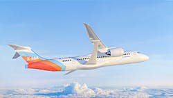 Cut: NASA and Boeing unveiled the new X-66A livery at EAA AirVenture Oshkosh in Wisconsin this July. Boeing image. Cut: NASA and Boeing unveiled the new X-66A livery at EAA AirVenture Oshkosh in Wisconsin this July. Boeing image.