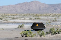 The sample return capsule from NASA’s OSIRIS-REx mission is seen shortly after touching down in the desert, Sunday, Sept. 24, 2023, at the Department of Defense's Utah Test and Training Range. Photo by NASA/Keegan Barber. The sample return capsule from NASA’s OSIRIS-REx mission is seen shortly after touching down in the desert, Sunday, Sept. 24, 2023, at the Department of Defense's Utah Test and Training Range. Photo by NASA/Keegan Barber.