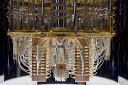 IBM&apos;s Q System One quantum computer on display at the Consumer Electronics Show in 2020. Quantum computers capable of cryptography may make current encryption technology easily bypassible.