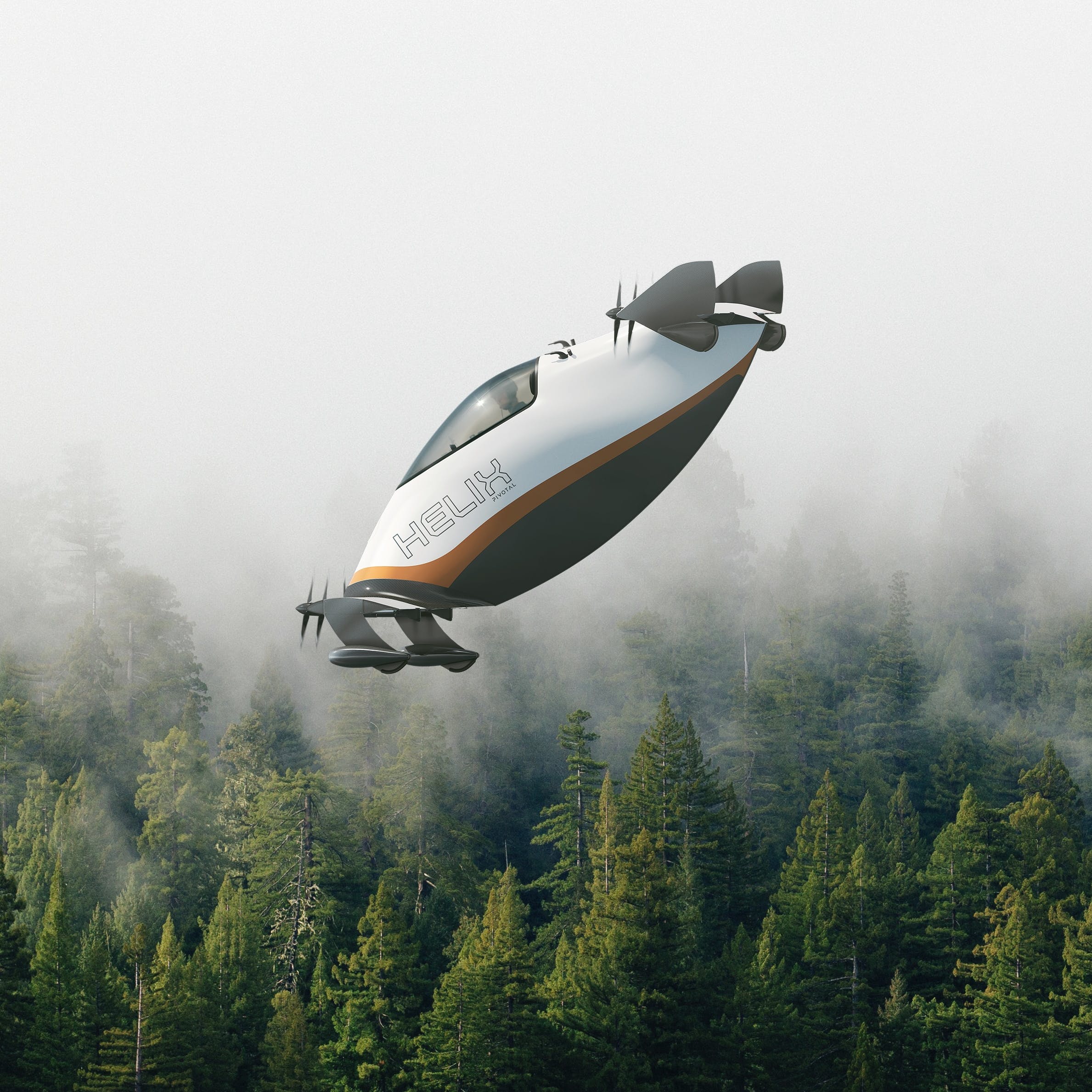 Pivotal's Helix personal eVTOL in cruise mode. Pivotal image.